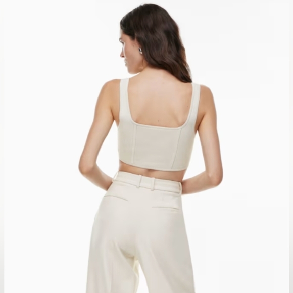 Aritzia Babaton | Sculpt Knit Matte Pearl Bustier Tank | Size XS - Picture 8 of 13